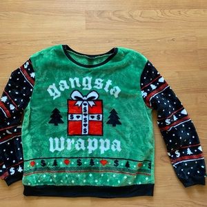 Gangsta Wrappa Christmas Fleece sz Large